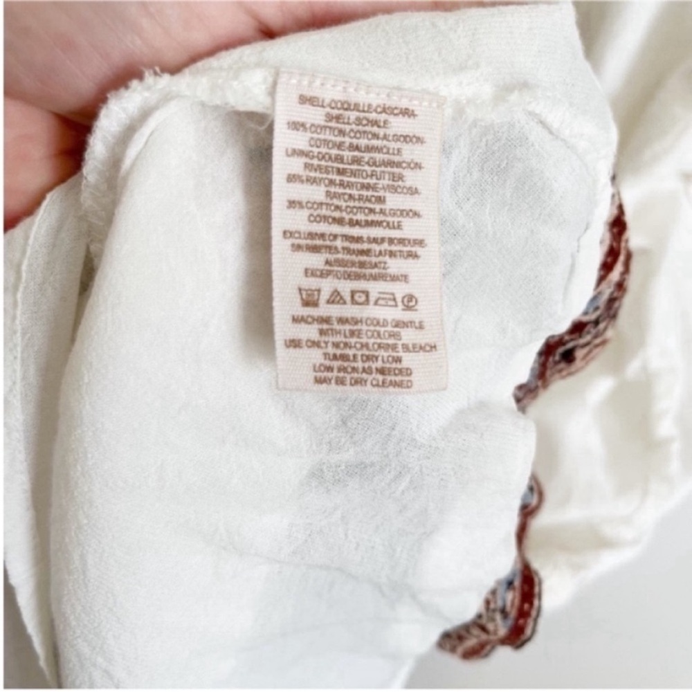 Free People Meet Me in Marfa dress white embroidered pleated boho stretch mini - Picture 10 of 12